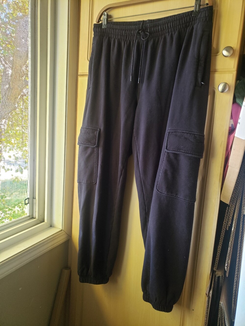Babaton Black Cargo Jogger Sweatpants